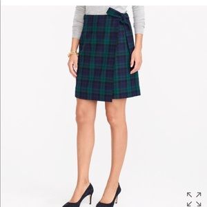 J Crew Plaid Wrap Skirt